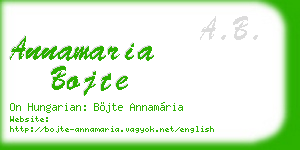annamaria bojte business card