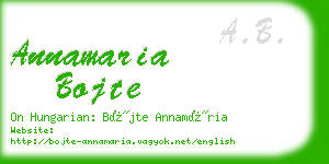 annamaria bojte business card